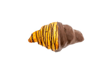 Naklejka premium Delicious fresh baked croissants on white background. French pastry