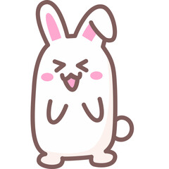 Cute and adorable little rabbit doodle illustration