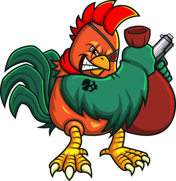 The bandits rooster holding gun