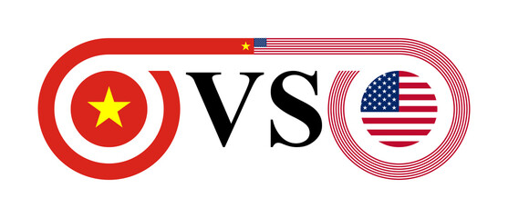 the concept of vietnam vs united states. vector illustration isolated on white background