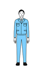 作業着を着た男性（経営者、管理職、工場長）