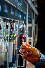wine in the hands