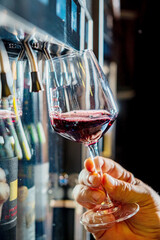 wine in the hands
