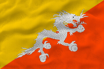 National flag  of Bhutan. Background  with flag  of Bhutan