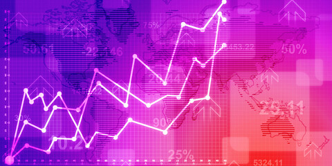 2d rendering Stock market online business concept. business Graph 