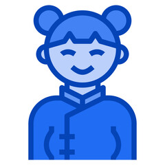 girl blue icon