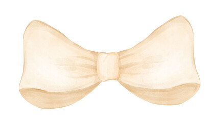 cute cream white ribbon hair bow tie watercolour illustration