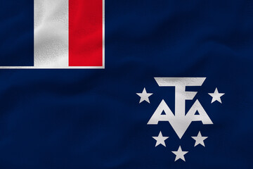 National flag of French southernd antarctic lands. Background  with flag of French southernd antarctic lands..