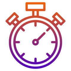 stopwatch gradient line icon