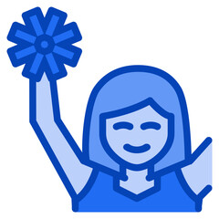cheerleader blue icon