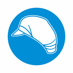 Anti static hat protective equipment icon and symbol.