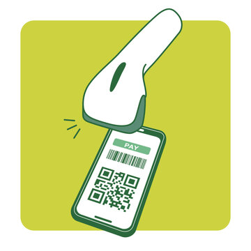 Store reading type QR code payment,vector illustration
barcode, QR code payment shopping 