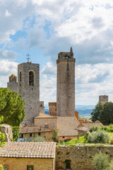 Fototapeta na wymiar Old famous tower in the city of San Gimignano, Italy