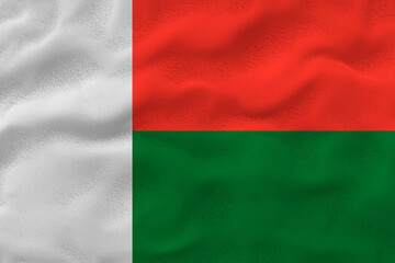 Obraz premium National flag of Madagascar. Background with flag of Madagascar.