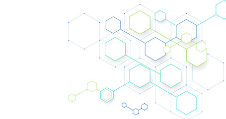 Abstract geometric hexagon background. Science and futuristic technology digital hi-tech concept background. Vector illustration