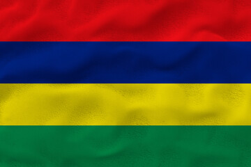 National flag of Mauritius. Background  with flag of Mauritius.
