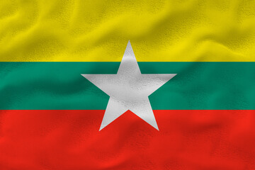 National flag of Myanmar. Background    with flag o Myanmar.