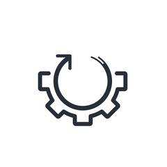 Technical reconstruction. New technical possibilities.  Vector linear icon isolated on white background.