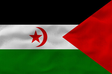 National flag of Sahrawi Arab Democratic Republic. Background  with flag  of Sahrawi Arab Democratic Republic