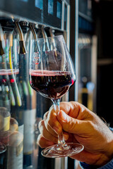 wine in the hands