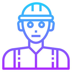 engineer gradient line icon