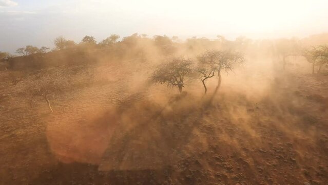 Landing from a helicopter in kenya