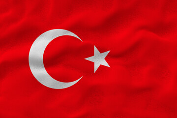 National Flag of Turkey. Background  with flag  of Turkey.