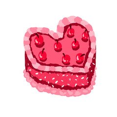 Cute sweet hand draw cake for celebrate and decoration