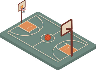 The basketball court and balls are very beautiful.