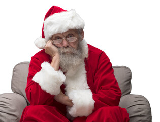 Bored Santa Claus on the armchair
