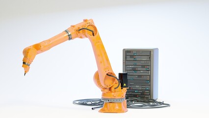 Robotic arm.3D artwork.3D rendering.3D illustration.model blender