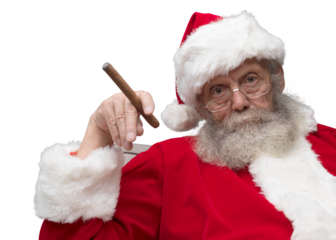 Bad Santa celebrating at home