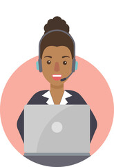 Call center operator, customer service on duty.