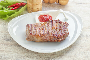 Grilled rib-eye steak beef meat
