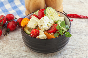 Greek salad with feta cheese
