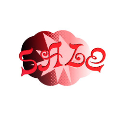 Abstract transparent halftone grunge sale sticker element.