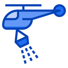 helicopter blue icon