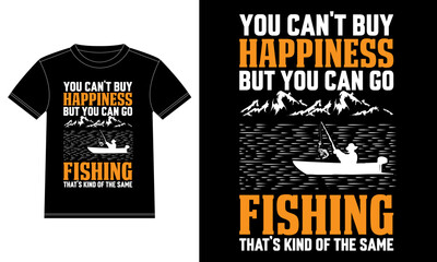 You can't buy happiness but you can go fishing That’s kind of the same - Fishing quote -  fisherman, boat, fish vector, vintage, fishing labels, badges - fishing t-shirt design template, Car Window 