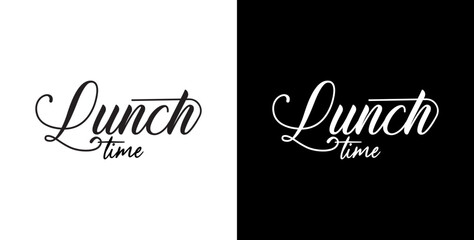 Lunch time with creatif font design.	