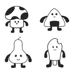 food character outline design black and white