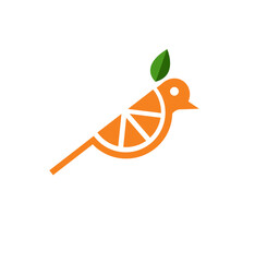 orange bird logo design concept