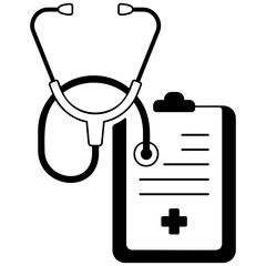 Doctor Stethoscope and Medical record