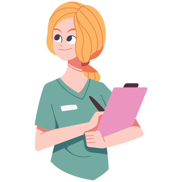 Female doctor note medical report