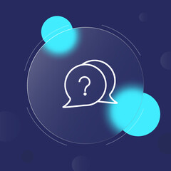 News icon. Message, question, communication, people, interest, thought. News concept. Glassmorphism style. Vector line icon for business