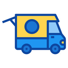 camper food truck two tone icon
