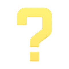 Question mark yellow ask point FAQ help problem solution information idea 3d icon