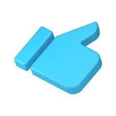 Blue thumb up cool like gesture good acceptance internet social media reaction 3d icon