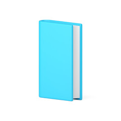 Book blue cover educational academic schoolbook for knowledge learning 3d icon