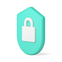 Web access privacy login password shield with lock virus protection 3d icon