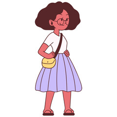 young girl wearing casual clothes